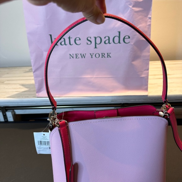 Kate Spade palm pink color block large bucket bag. NWT - Picture 5 of 12